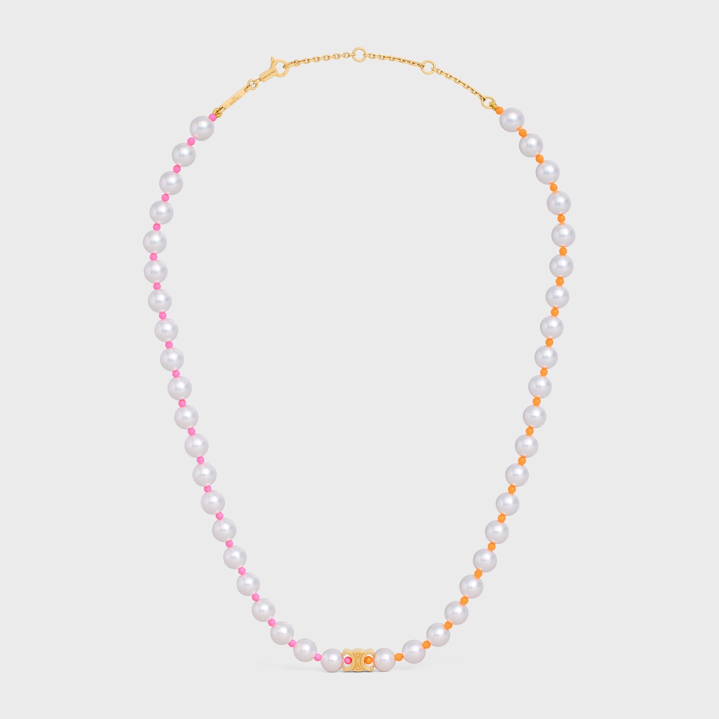 셀린느 목걸이 브라스 레진 진주 조정 가능 460XM6PRB14ML