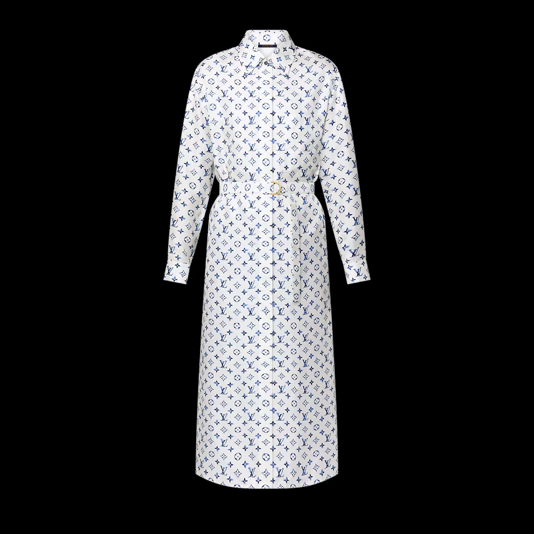 루이비통 셔츠 드레스 슬림핏 모노그램 수채화 1AHGUP