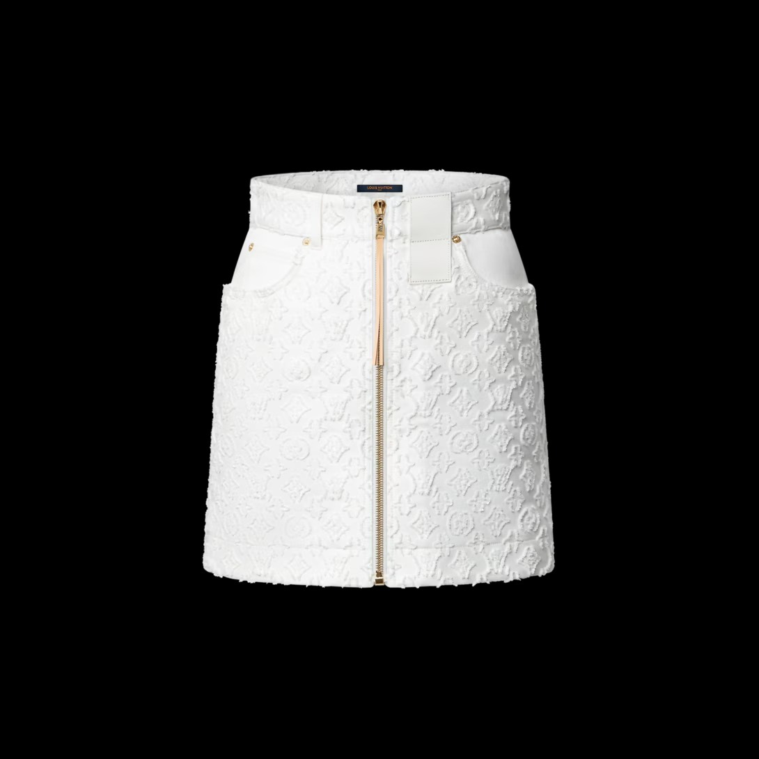 루이비통 미니 스커트 A라인 밀키 화이트 1AHHWE