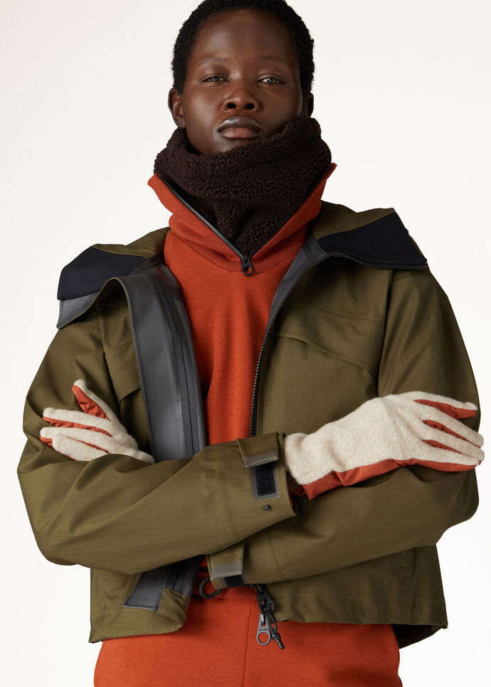 로로피아나 장갑 카샤 멜란지 재스퍼 코랄 오렌지 FAN8778_B4BP