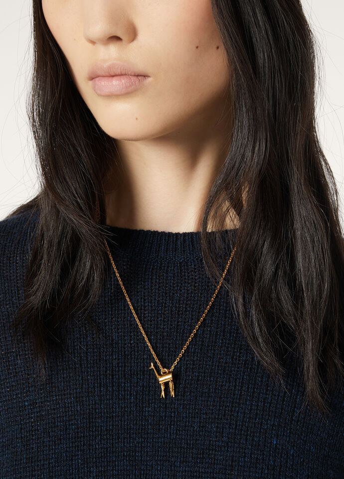 로로피아나 목걸이 비쿠냐 보석 금색 FAP5225