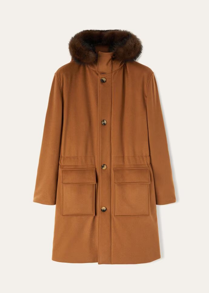 로로피아나 패딩 파카 조절 가능한 핏 100% 비쿠냐 FAN2089_E09Y