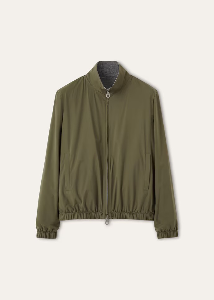 로로피아나 봄버 자켓 슬림핏 다크 그린 FAP9753_B5HA