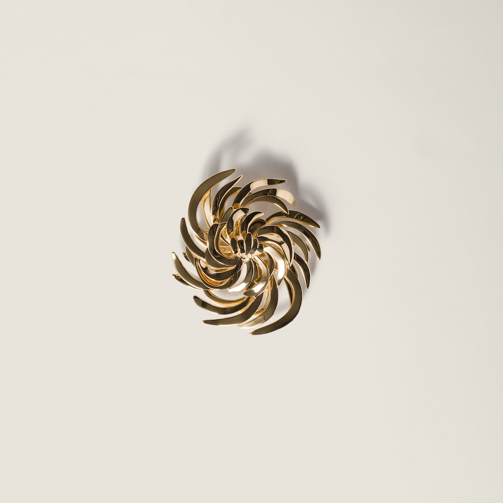 미우미우 브로치 골드 5IS132_2IEV_F0056