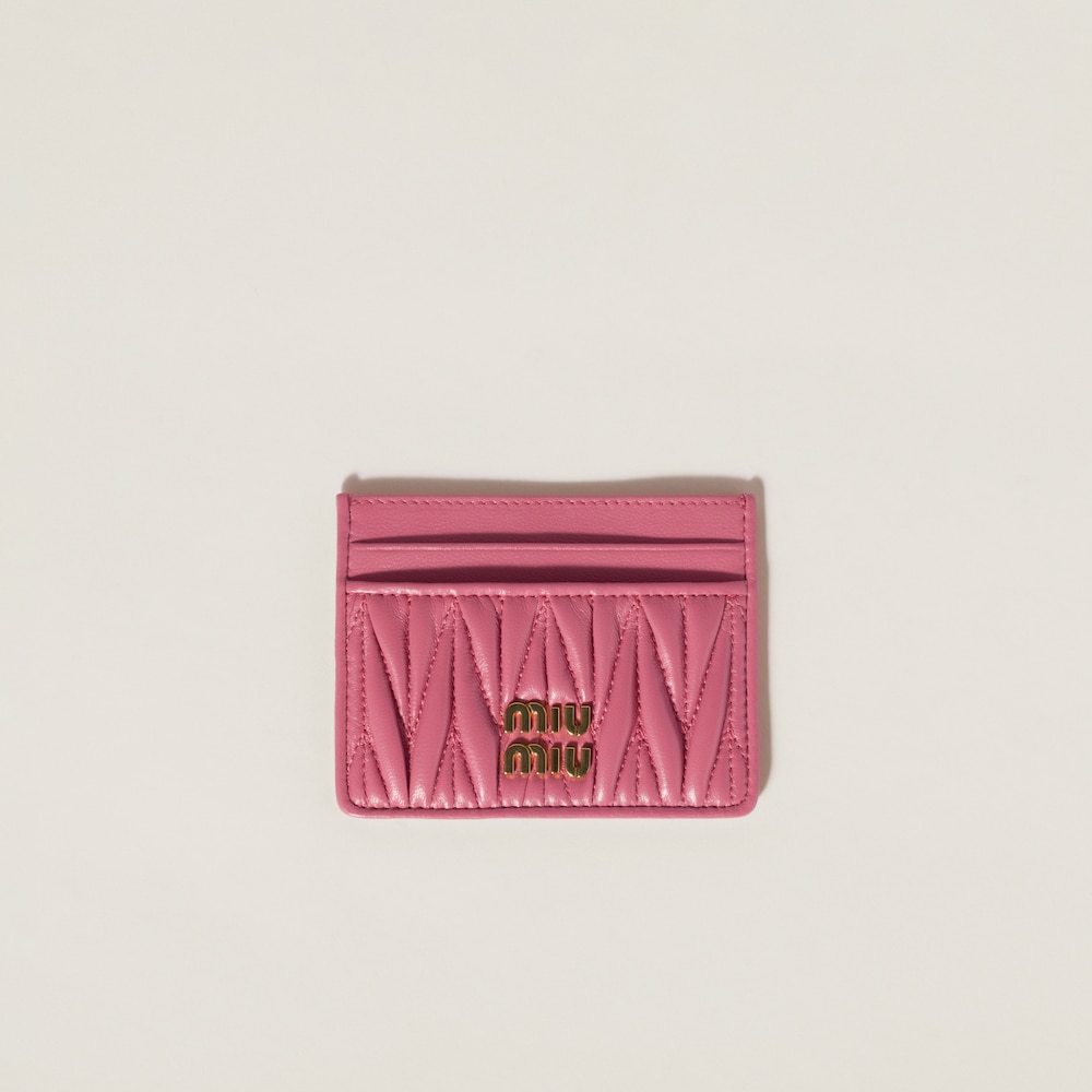 미우미우 카드 홀더 마틀라세 나파 가죽 베고니아 핑크 5MC076_AFPP_F0638